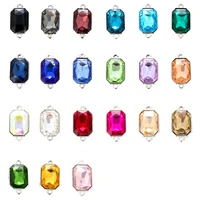 10pcslot crysta glass rectangle charms pendant connector charms for earring findings fits diy necklace bracelet jewelry making