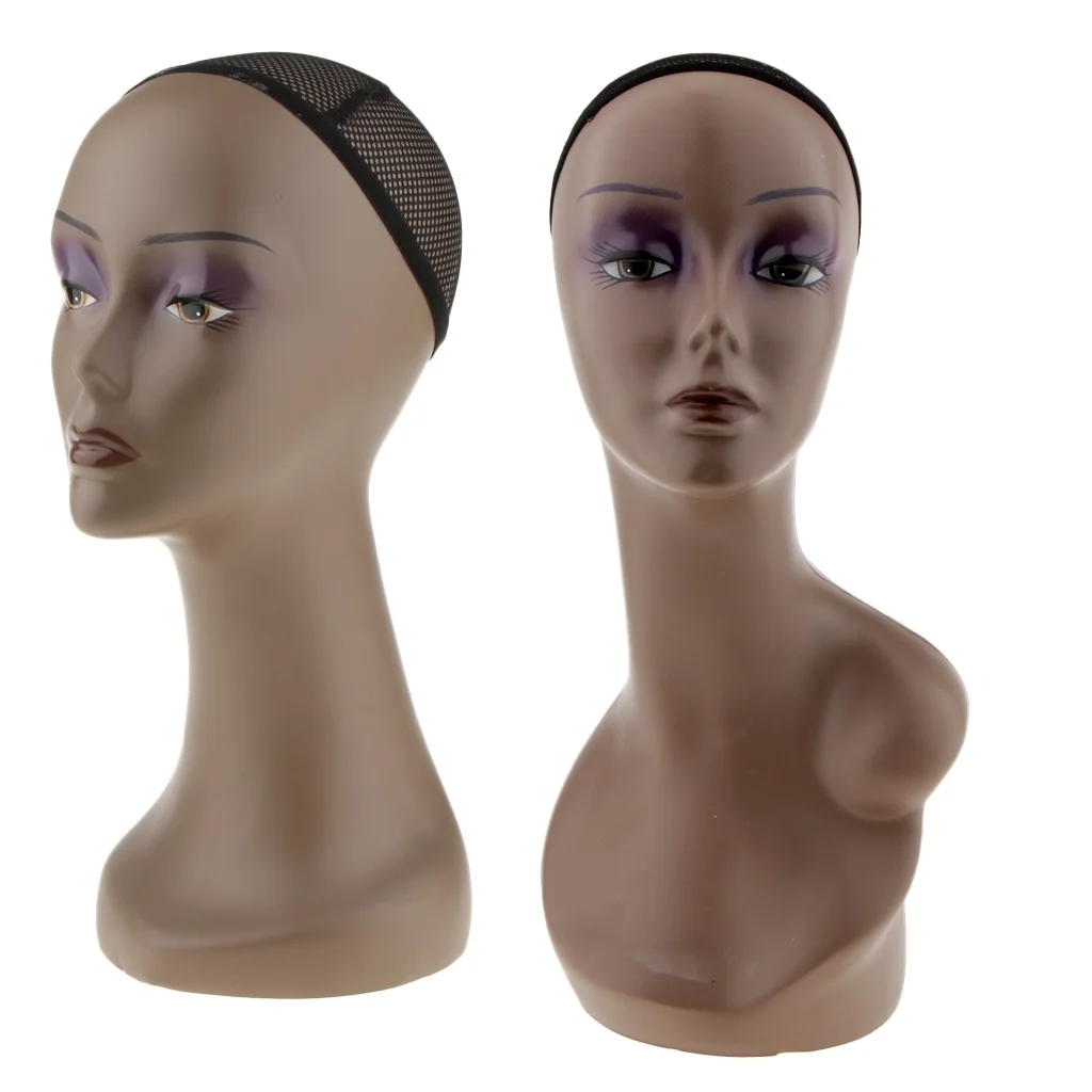 2x волос для создания париков ювелирные изделия Дисплей головы женский манекен