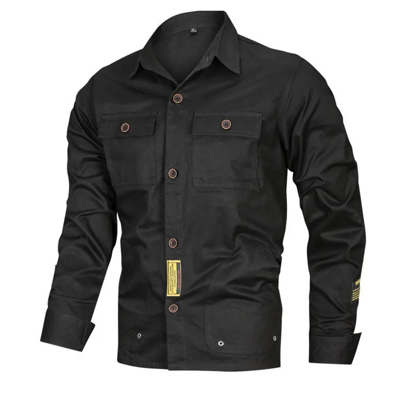 Мужская тактическая рубашка хлопковая дышащая быстросохнущая в стиле милитари с