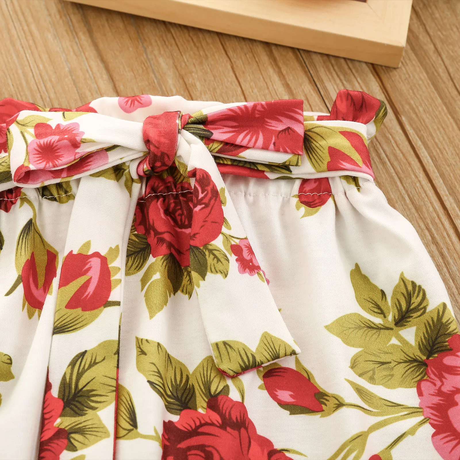 

0-24M Toddler Kids Cotton O-Neck Short Sleeve Leopard Flowers Newborn Leisure Pullover Romper Set baby kleding meisje E1