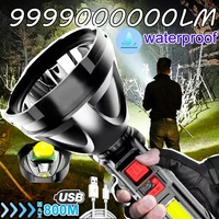 portable ultra bright flashlight usb rechargeable work light torch lamp built in battery camping led flashlights cycling light