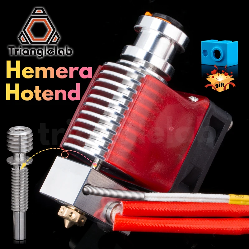 Trianglelab V6 Hemera HOTEND Heatbreak 40 Вт 12 В/24 В для 3D принтера CR 10S V2|Детали и аксессуары
