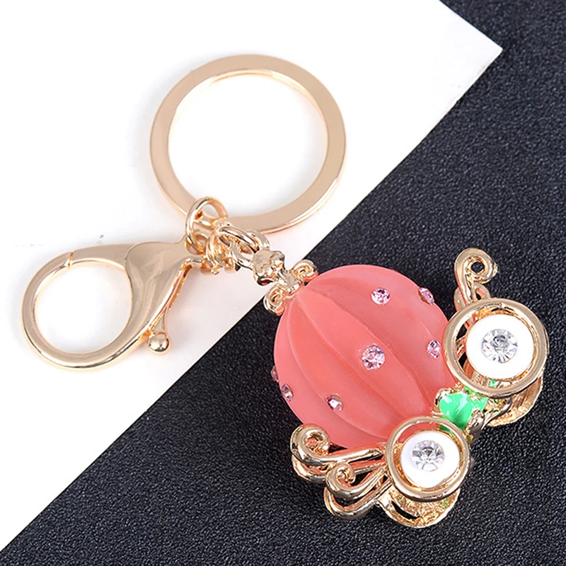Lovely Cinderella Pumpkin Carriage Car Creative Crystal Keyring Charm Pendant Purse Bag Keychain Key Chain Ring | Украшения и