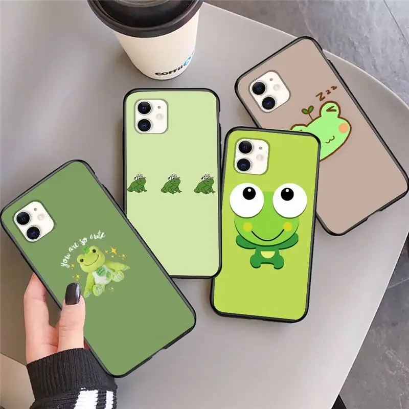 

Cartoon Cute Frog Phone Case For iphone 12 11Pro Max 11 XR XS Max X 8 7 6 6S Plus 5 5S SE 2020 soft Cover Shell