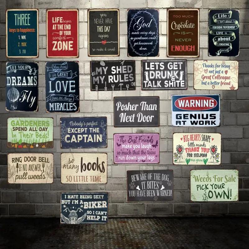 [DecorMan] жизнь любовь мечта Бог байкер жестяной знак оптовая продажа настенные