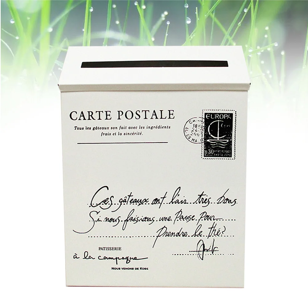 

Post Box Mailbox Home Wall Decoration Ornament Creative Photo Prop(Beige White)