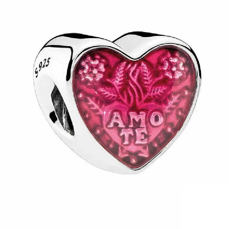 CodeMonkey 100% настоящие 925 Серебристые бусины в форме сердца подходят к оригинальному