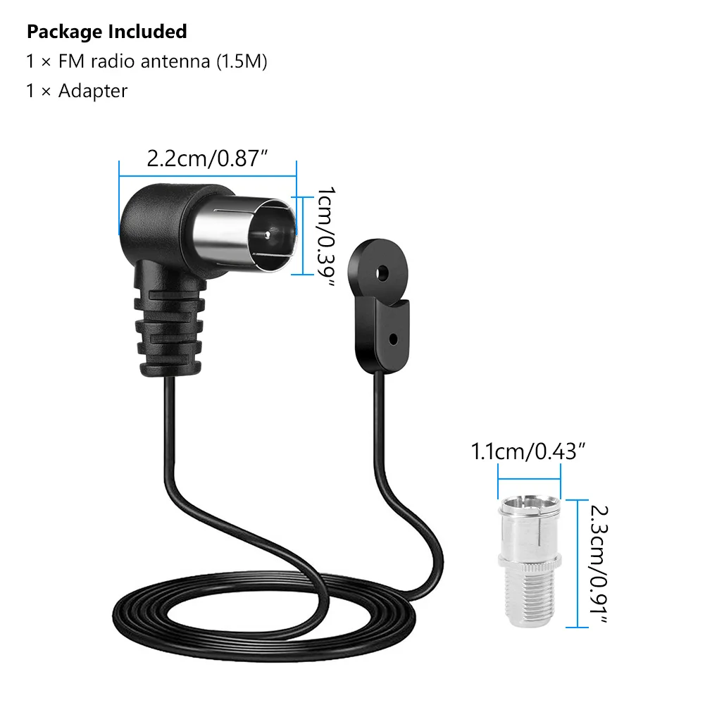 FM-радио антенна для стереоприемника внутренняя 75 Ом коаксиальный кабель