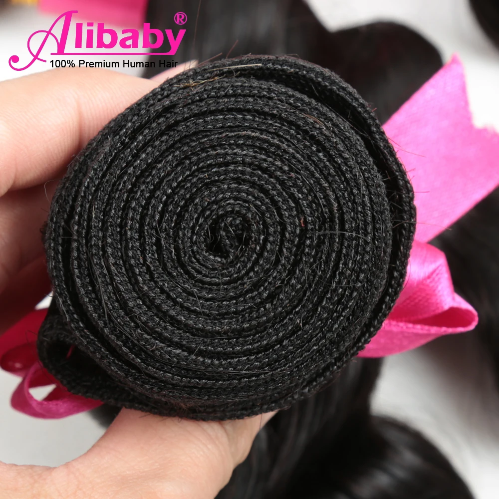 Пряди бразильских натуральных волос Alibaby свободные крупными волнами с застежкой