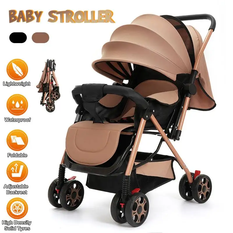 

Portable Baby Stroller 2 in 1 High Landscape Stroller Reclining Baby Carriage Foldable Stroller Baby Bassinet Puchair Newborns