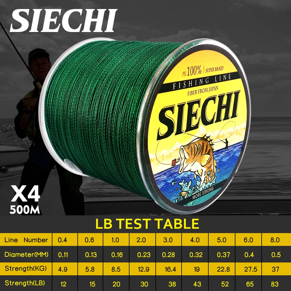 SIECHI плетеная рыболовная леска 4 нити прочная 500 м PE морская карповая Tresse Peche Angeln