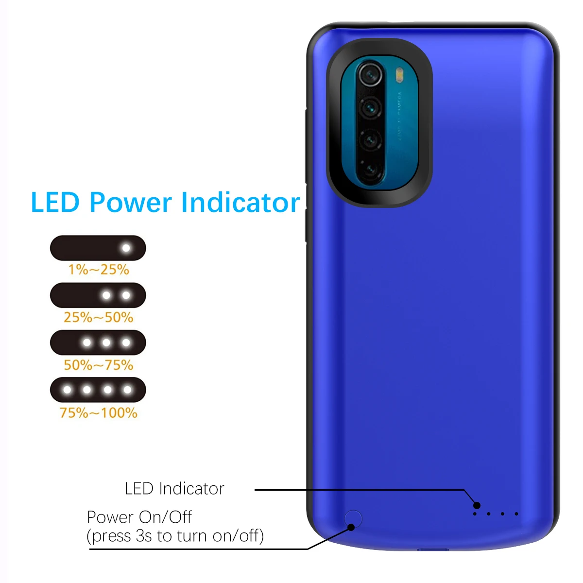 Для Xiaomi Redmi Note 8 6500 мА/ч чехол для зарядного устройства расширенный аккумулятор