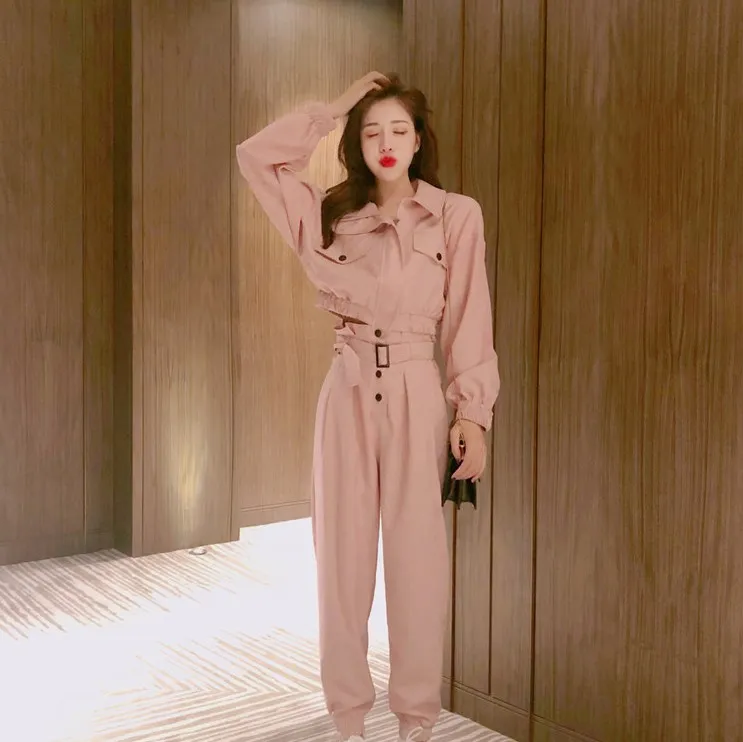 Повседневный комплект из двух предметов женский костюм с курткой и брюками