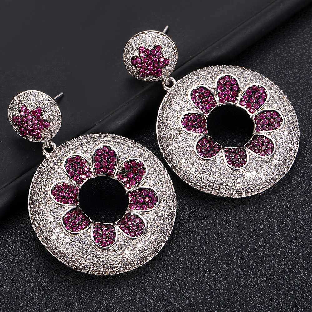 Роскошные модные круглые серьги janekelly с покрытием из кристаллов и циркона