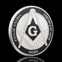 silver plated virtus junxit mors non seperabit freemason mason souvenirs england coin medal collectible coins