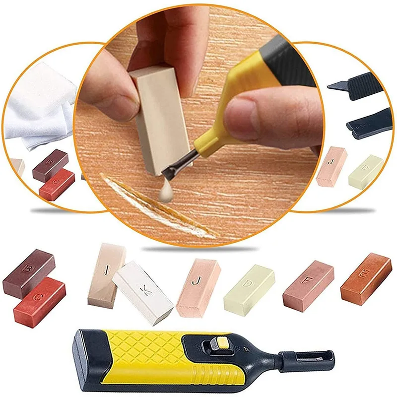 

Комплект для ремонта ламинированного пола, Восковые Блоки 11 цветов для ремонта поврежденного ламинированного пола, кухонные столешницы, шк...