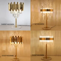 modern light luxury golden bedside led table lamp light luxury crystal living room bar exhibition hall decoration table lamp