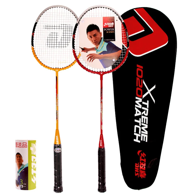 DHS ракетка для бадминтона доступный набор двойных ракеток из сплава с перьями 1020