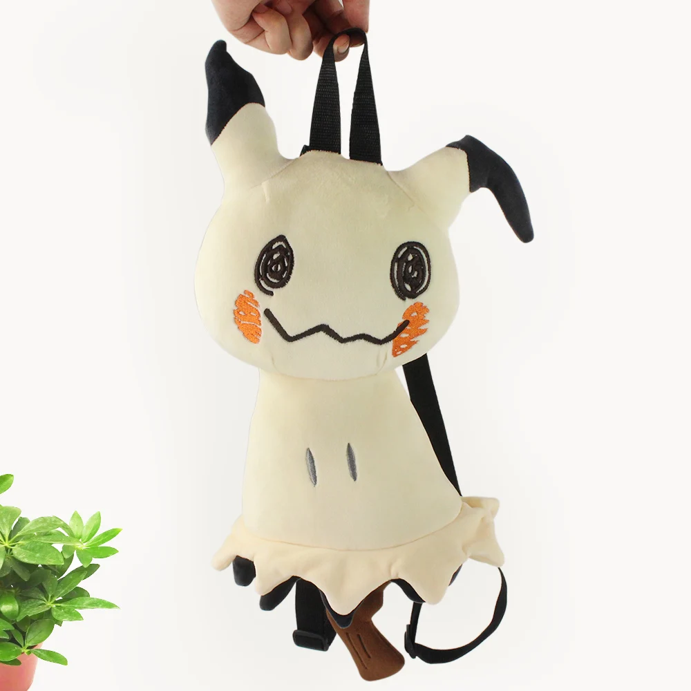 Mochila Kawaii de dibujos animados Mimikyu para ni&ntilde;os, morral de Peluche, juguete de Peluche, regalos de Navidad, 40CM-1