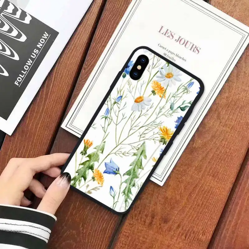 

Beautiful art flowers pattern Phone Case for iPhone 11 12 mini pro XS MAX 8 7 6 6S Plus X 5S SE 2020 XR luxury coque cover
