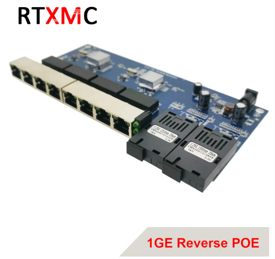 Обратное POE Питание переключатель 10/100/1000M гигабитный Ethernet волоконно-оптический