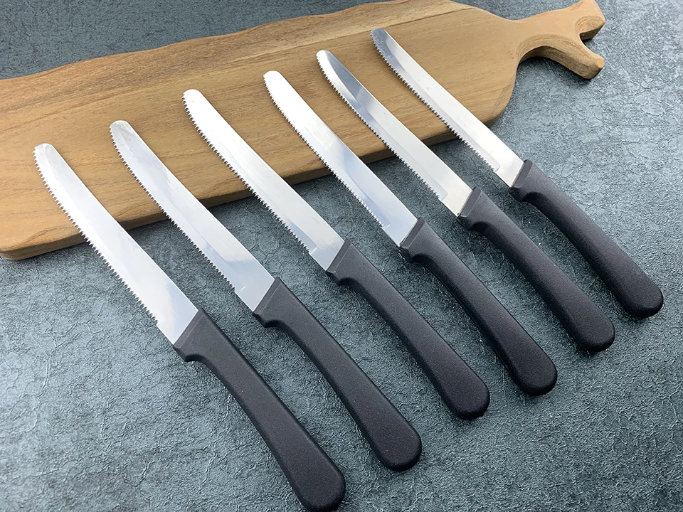 Нож из нержавеющей стали для стейка Рождественский ужин черная ручка столовая