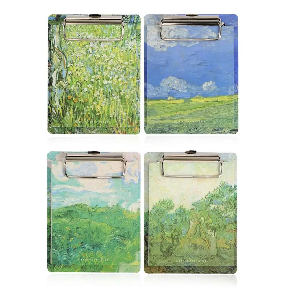 JIANWU Van Gogh Board Clip Sticky Note Clipboard Memo Pads Fruit Notebook Printed Kawaii note pad clip School Office Supplies - Цвет: 1pc random fangao