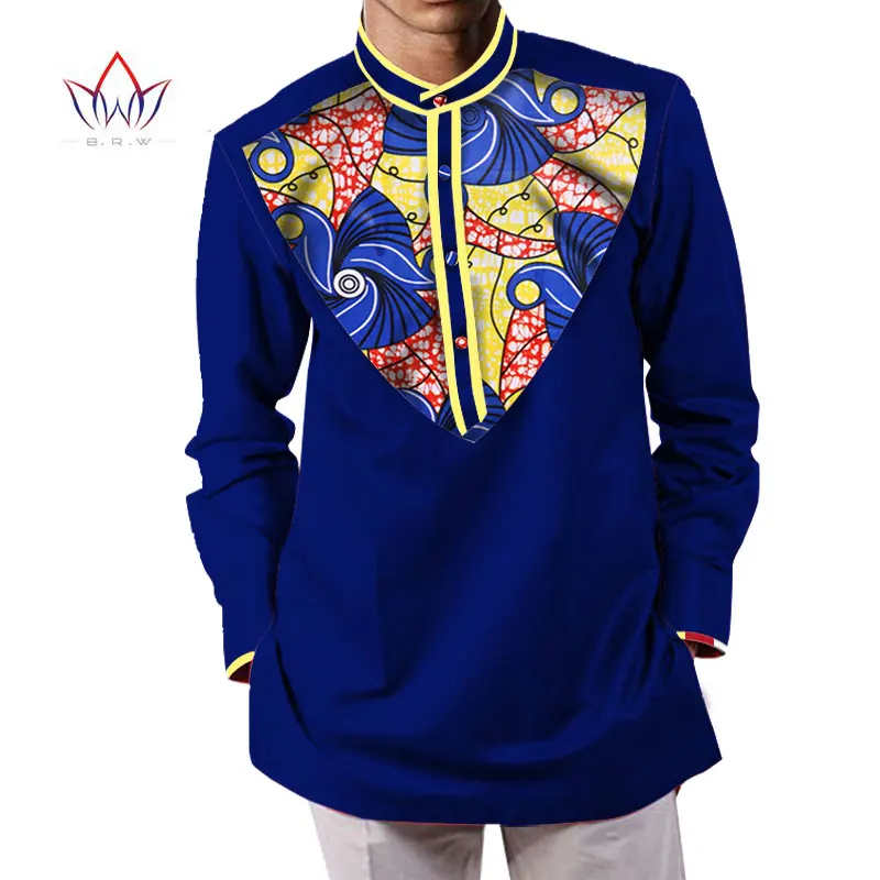 6 Летняя мужская африканская одежда dashikis camisa masculina батик Печать Топы мужские натуральный хлопок рубашки BRW WYN232 - Цвет: 6