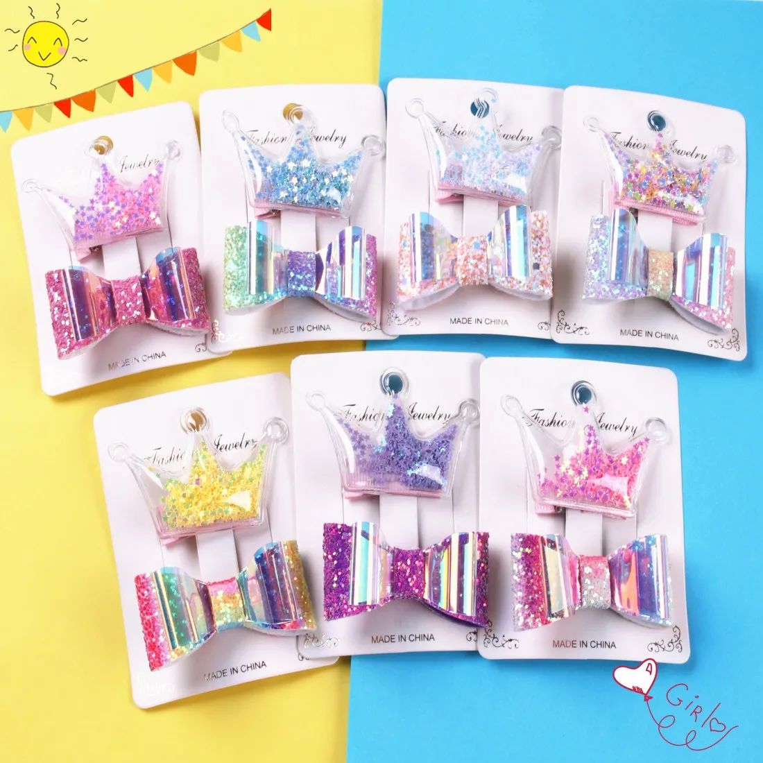 XIMA 2 шт./компл. милые маленькие девочки заколки для волос луки ПВХ слой блеск дети