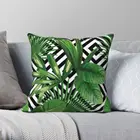Тропическая Геометрическая квадратная наволочка из полиэстера и льна