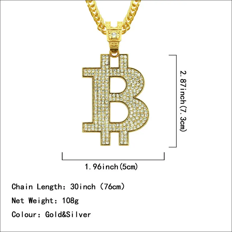 

Hip Hop Iced Out Crystal B Letter Pendant Necklaces With Cuban Chain for Men Women Fashion Bling Jewelry