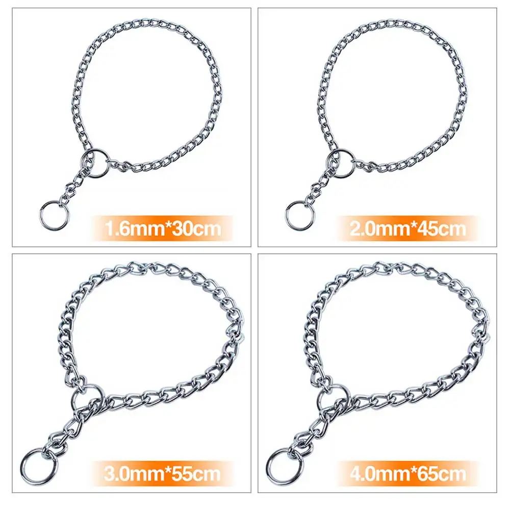 Регулируемый ошейник для собак металлическая цепь из нержавеющей стали