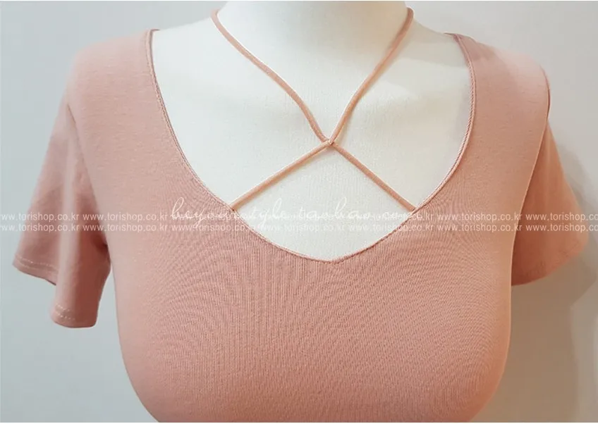 

gkfnmt Cross Sexy Korean T Shirt Deep V-Neck Women T-shirt Tee Shirt Femme Summer Tops For Women Top White low chest t shirt