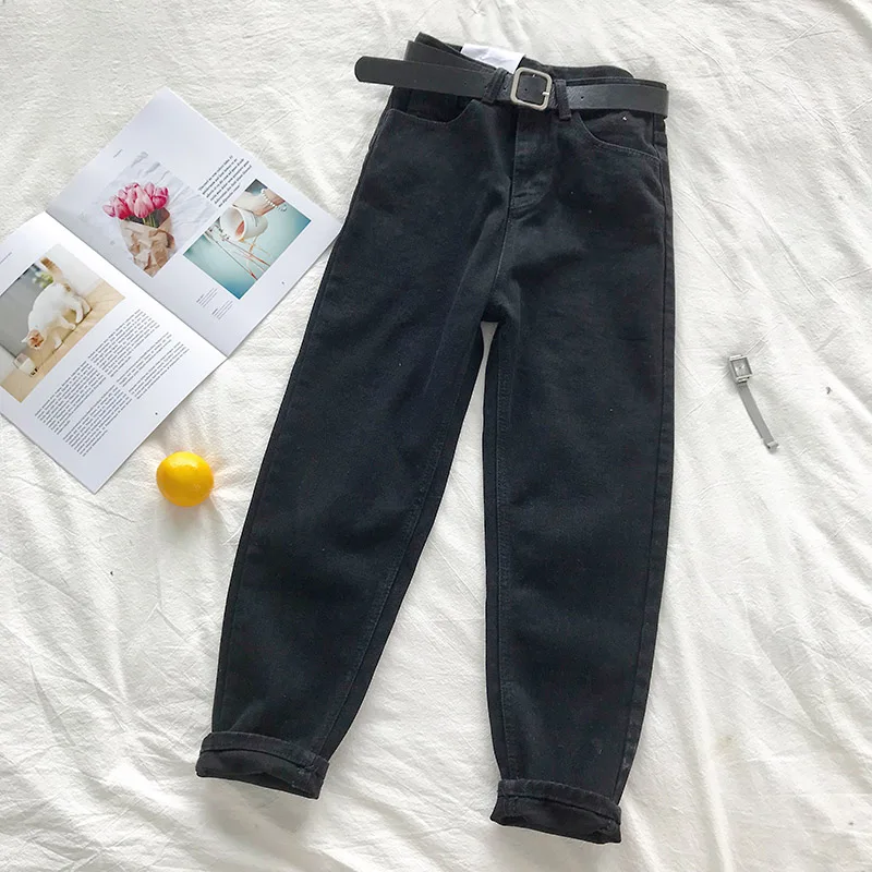 Gagarich Women Pants Autumn Spring 2019 Korean Style High Waisted Solid Loose Denim Fashion Jeans | Женская одежда