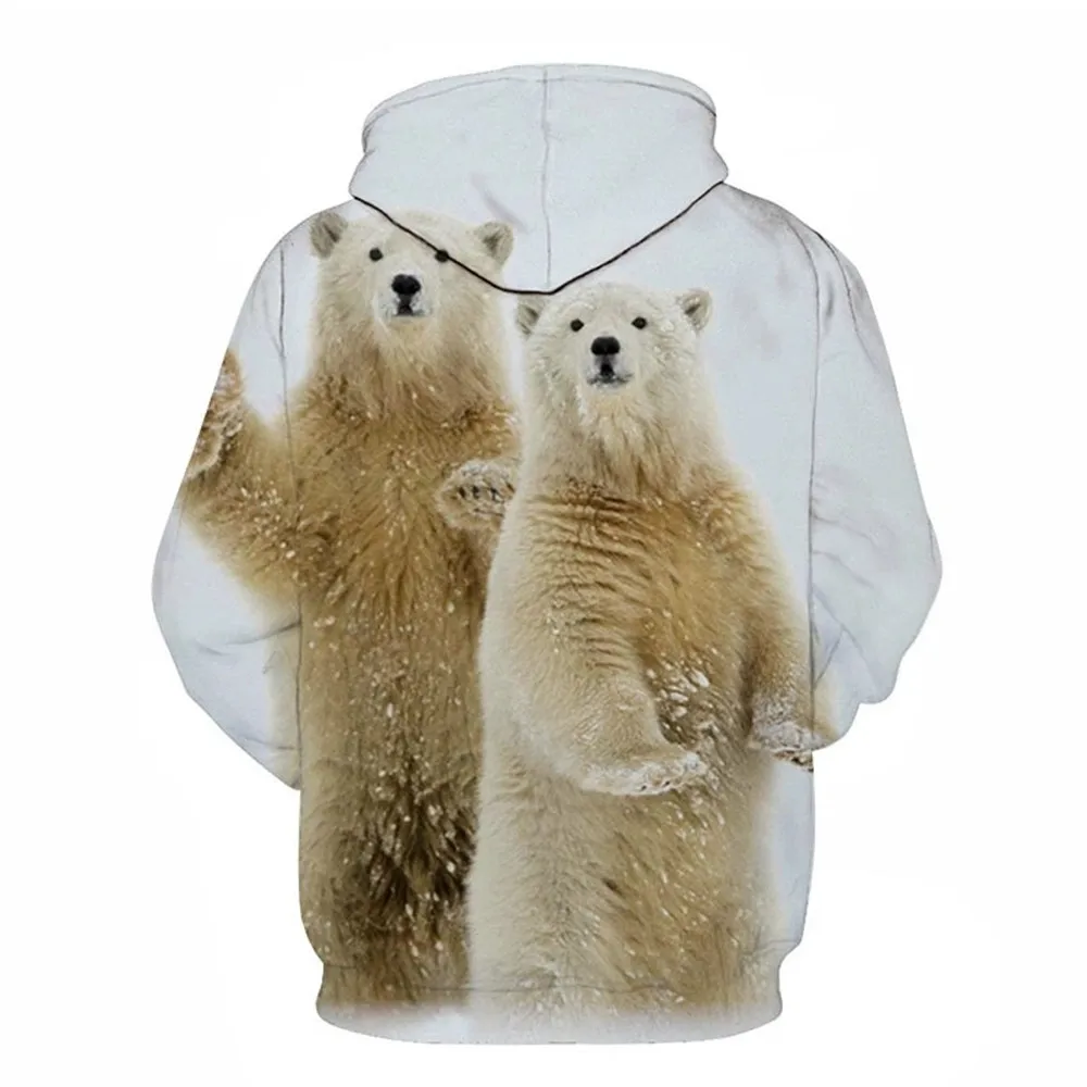 

2021 Autumn And Winter New Funny Cute Animal 3D Printing Fashion Trend Top Selling Russian Bear Hoodie Sweatshirt