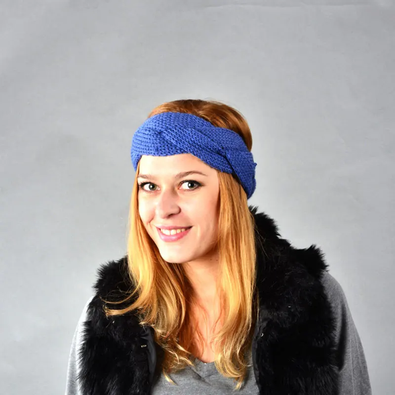 Женские вязаные повязки на голову теплые мягкие широкие держатели головных