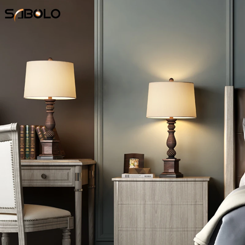 Прикроватный столик в американском стиле светодиодный светильник настольная