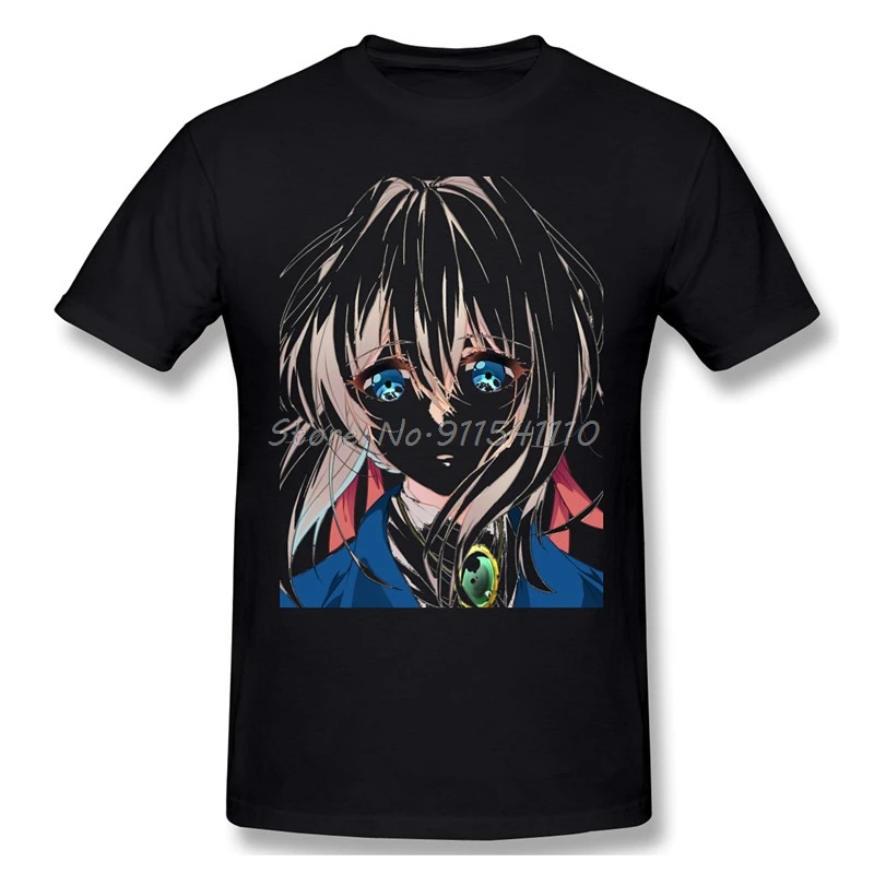 Футболка мужская из 100% хлопка с графическим принтом в стиле аниме Вайолет