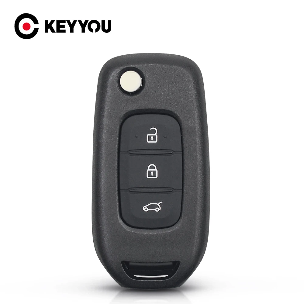 

KEYYOU 3 Buttons Flip Car Key Shell For Renault Captur Symbol Kadjar Kaptur (Russia) Megane 3 Smart Remote Key Case Replacement