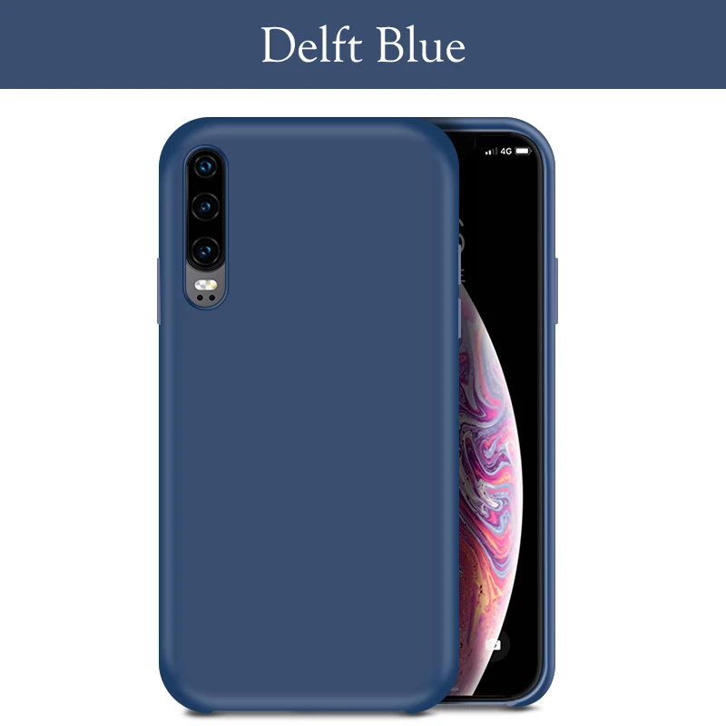 Жидкий силиконовый чехол для huawei P30 Lite, чехол, накладка из микрофибры, чехол для huawei P20 Lite P30 Pro mate 20 Lite Honor 20 10i - Цвет: Delft Blue