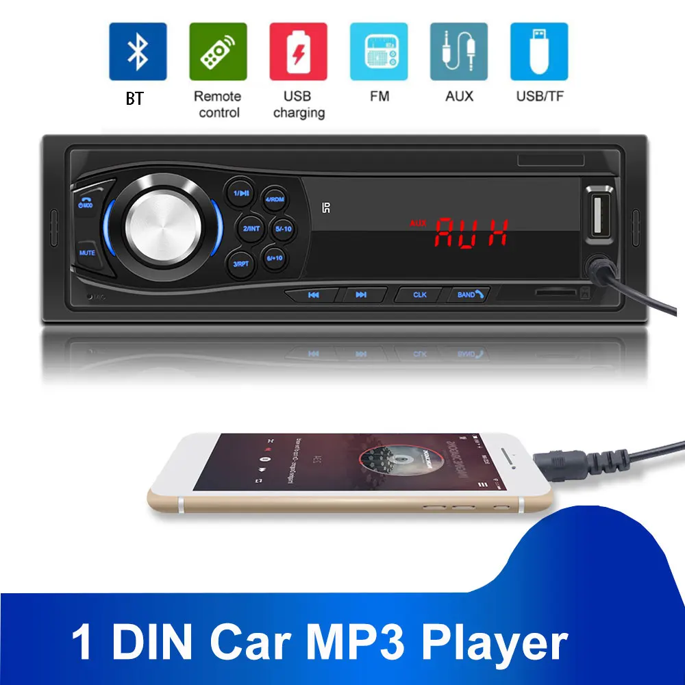 

Car MP3 Player Universal 12V Auto FM Radio Receiver Car Stereo Bluetooth-compatible Digital Audio Stereo for TF Card U Disk