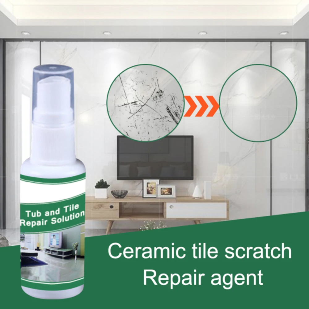 

50ml Ceramic Tile Scratch Repair Agent Black Stain Bath Floor Refinishing Agents Spray Sink Solution Clean Removal
