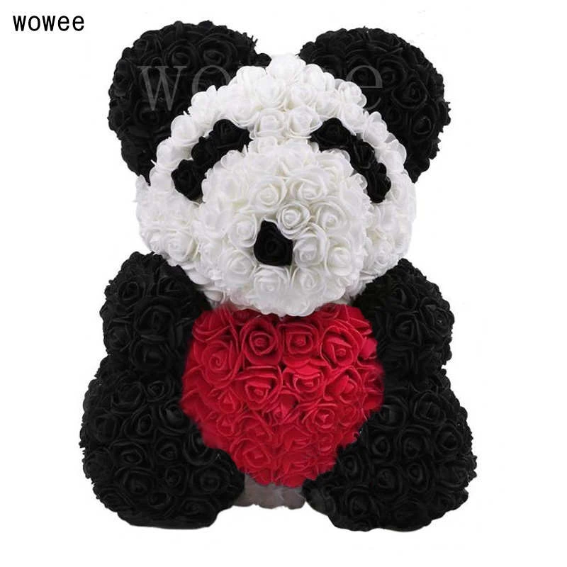 40 см День Святого Валентина розовый медведь искусственный цветок розы женский
