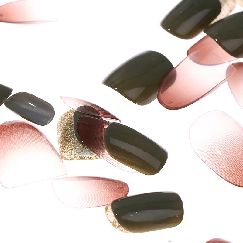 

24pcs/lot False Nail Artificial Tips Set Full Press On Nails Art Extension With Glue Hot