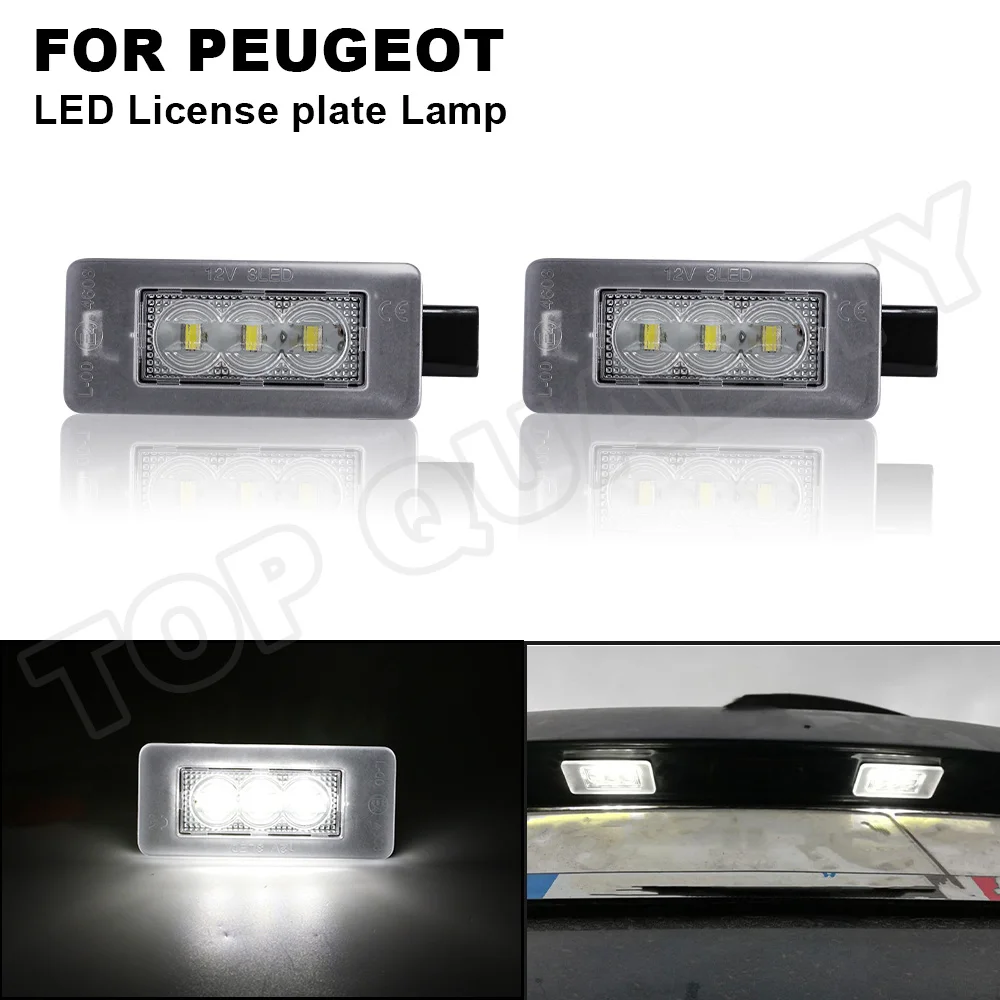 

2PCS Canbus White LED Number License Plate Lights Lamp For Peugeot 207 CC 308 MK2 2008 208 For Citroen C5 III RD