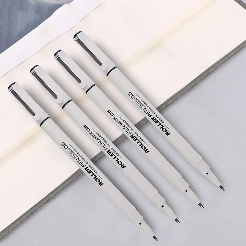1 шт. белый роллербол ручка 0 5 мм черные чернила Углеродные студенческие ручки