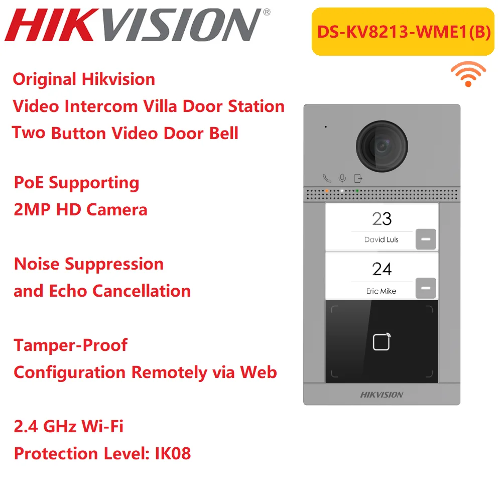 Hikvision IP видео домофон дверной звонок DS KV8213 WME1(B) Беспроводной устройство для