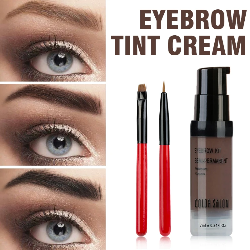 Цветной салон 3 цвета гель для бровей из хны водонепроницаемый оттенок макияж