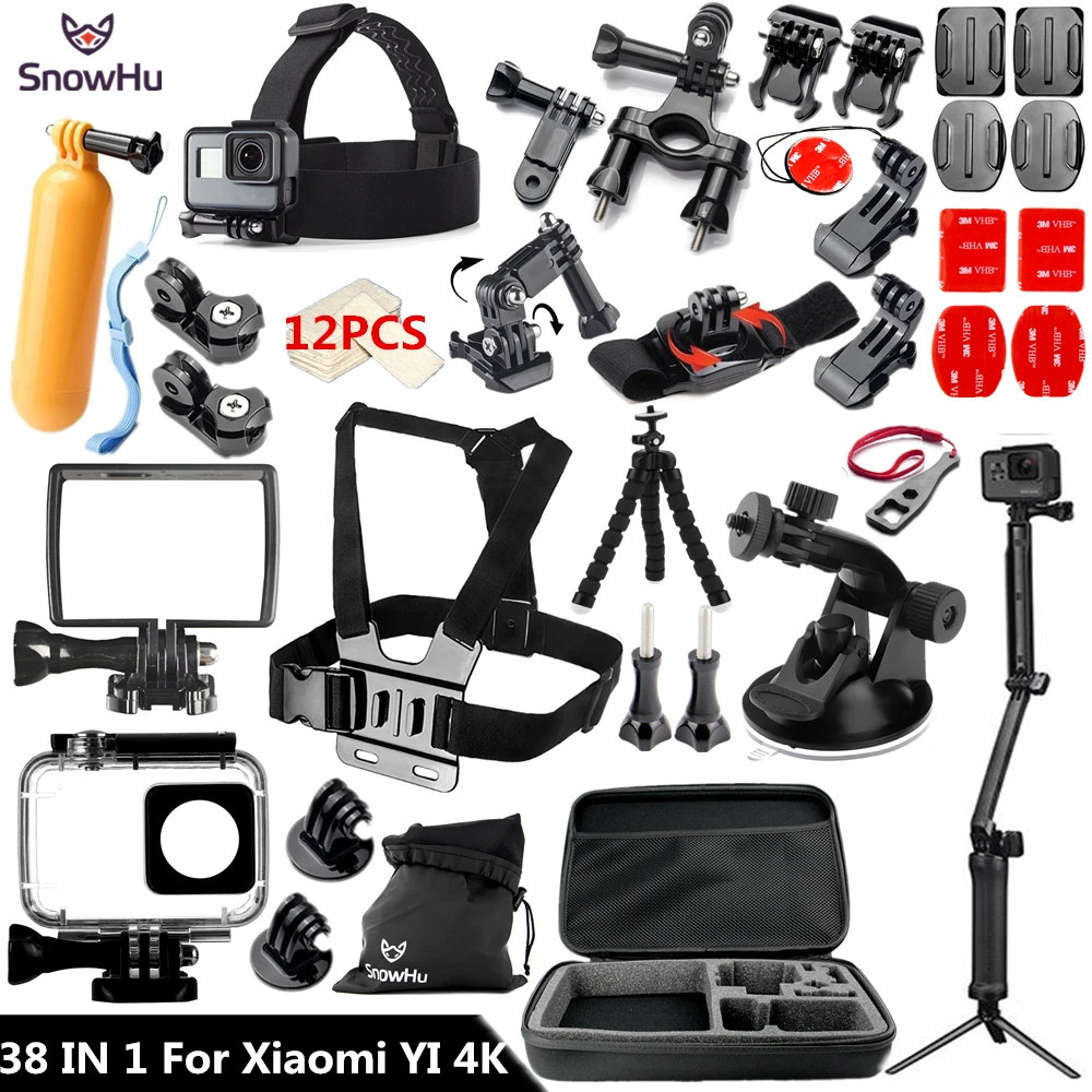 

SnowHu for Yi 4K Accessories set For Yi 4K 4K+ Yi2 Waterproof Case tripod Action International Camera 2 II GS61