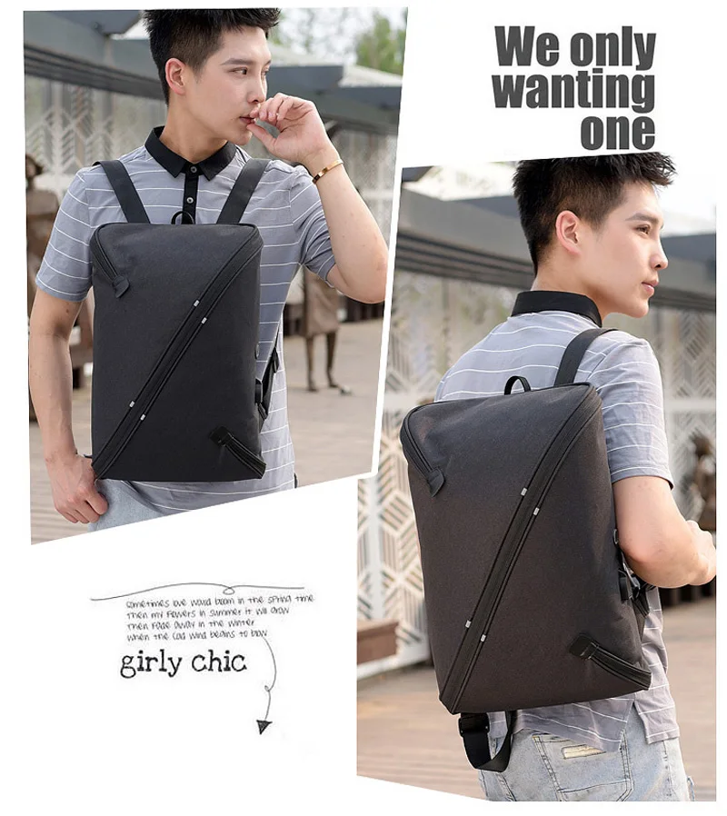 Fashion men's laptop backpack casual business travel bag USB charging interface large capacity(GH0818) | Багаж и сумки